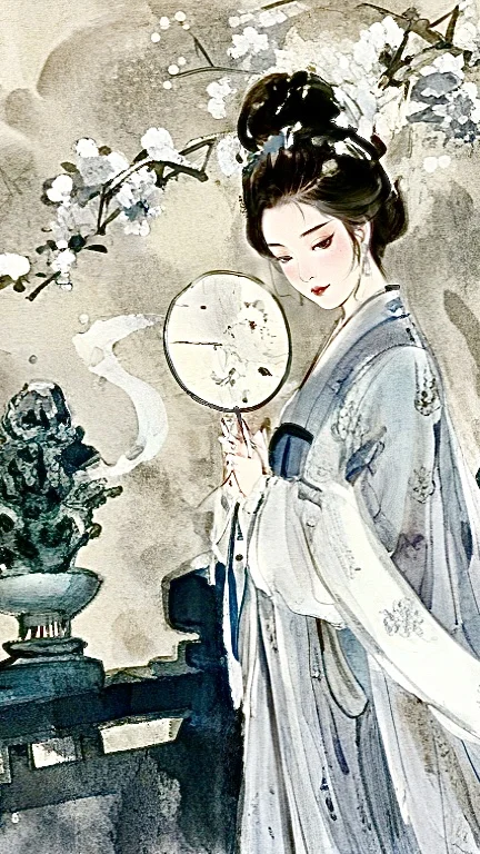 她的眉眼如荷，清冷而绝美。