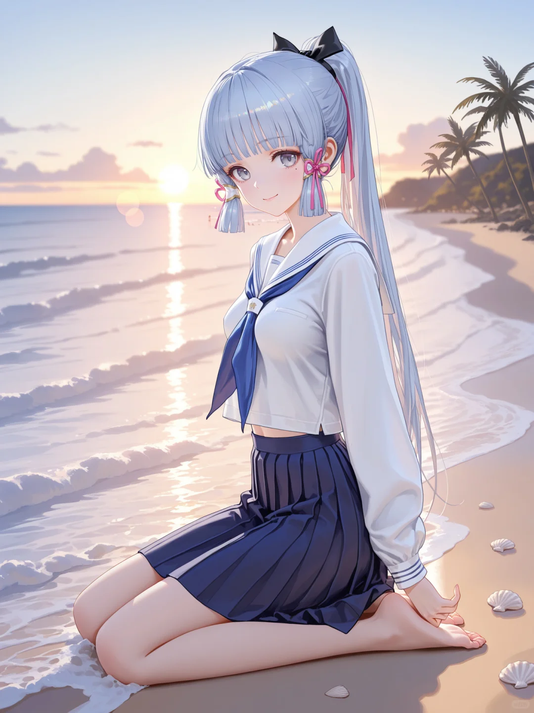 原神 神里绫华 在海边