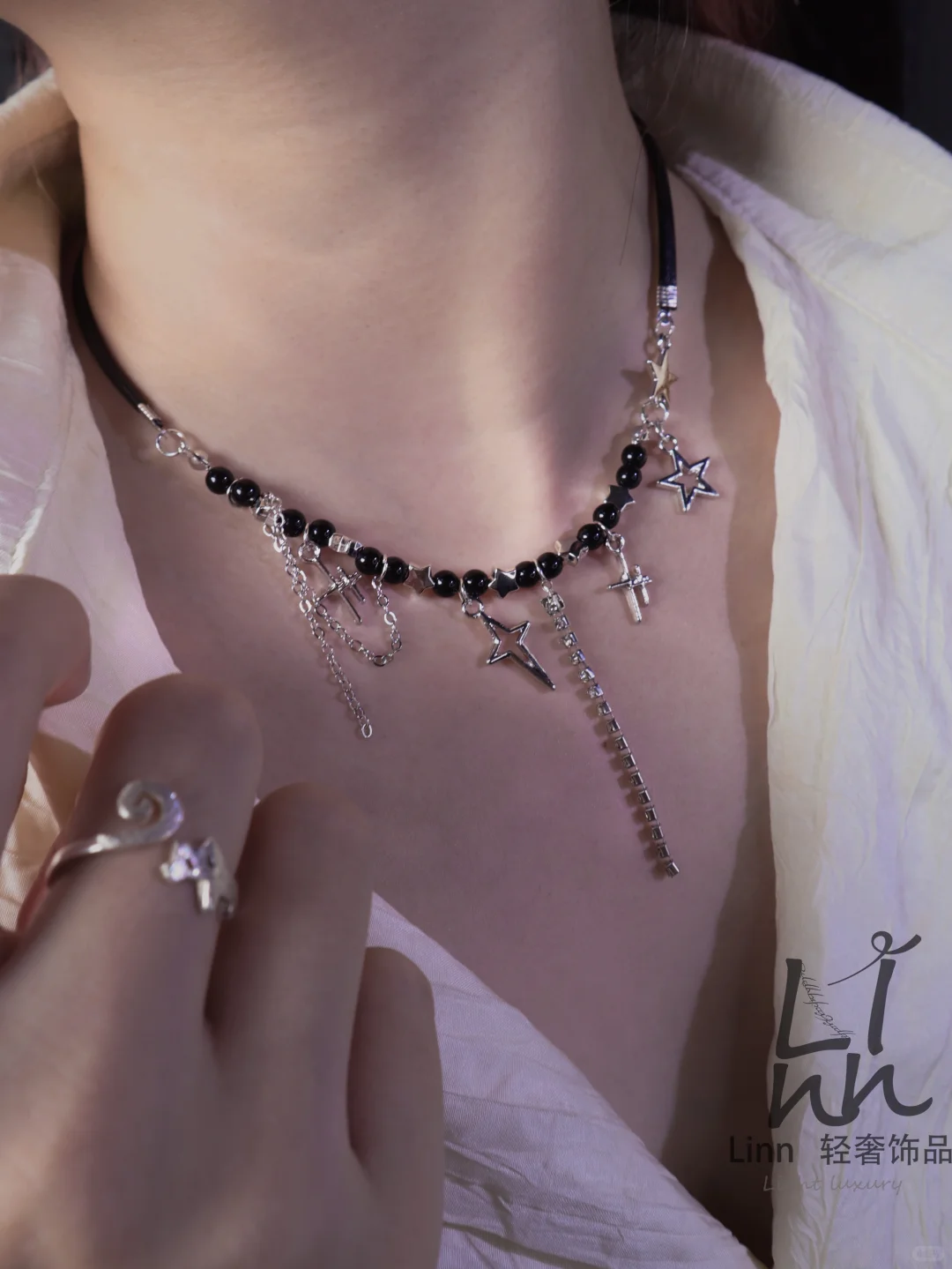 🖤四芒星锁骨颈链｜辣妹choker出街必备！