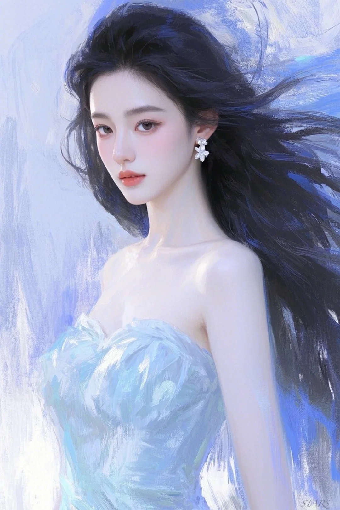 🤍 清冷感美人｜氛围感插画