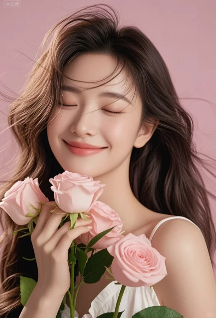 她的美是温柔的，如玫瑰🌹这组太温柔了吧