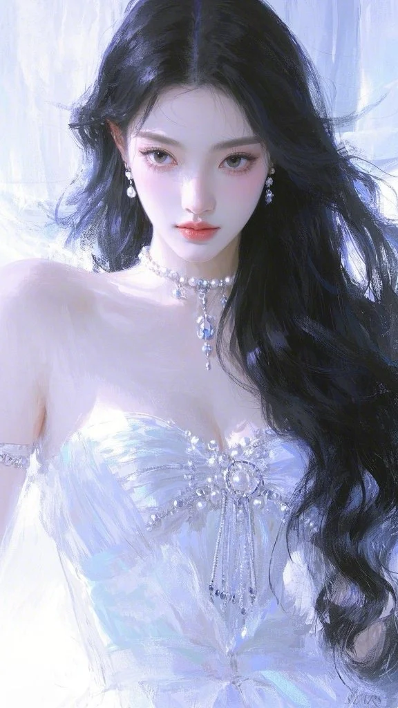 🤍 清冷感美人｜氛围感插画