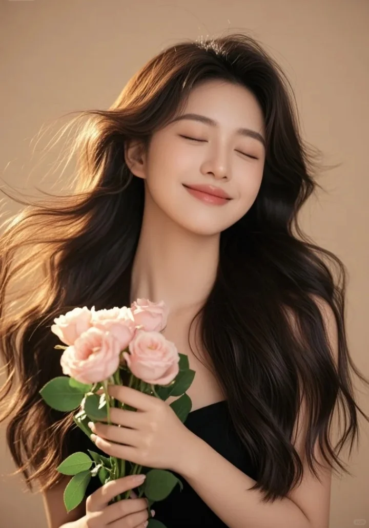 她的美是温柔的，如玫瑰🌹这组太温柔了吧
