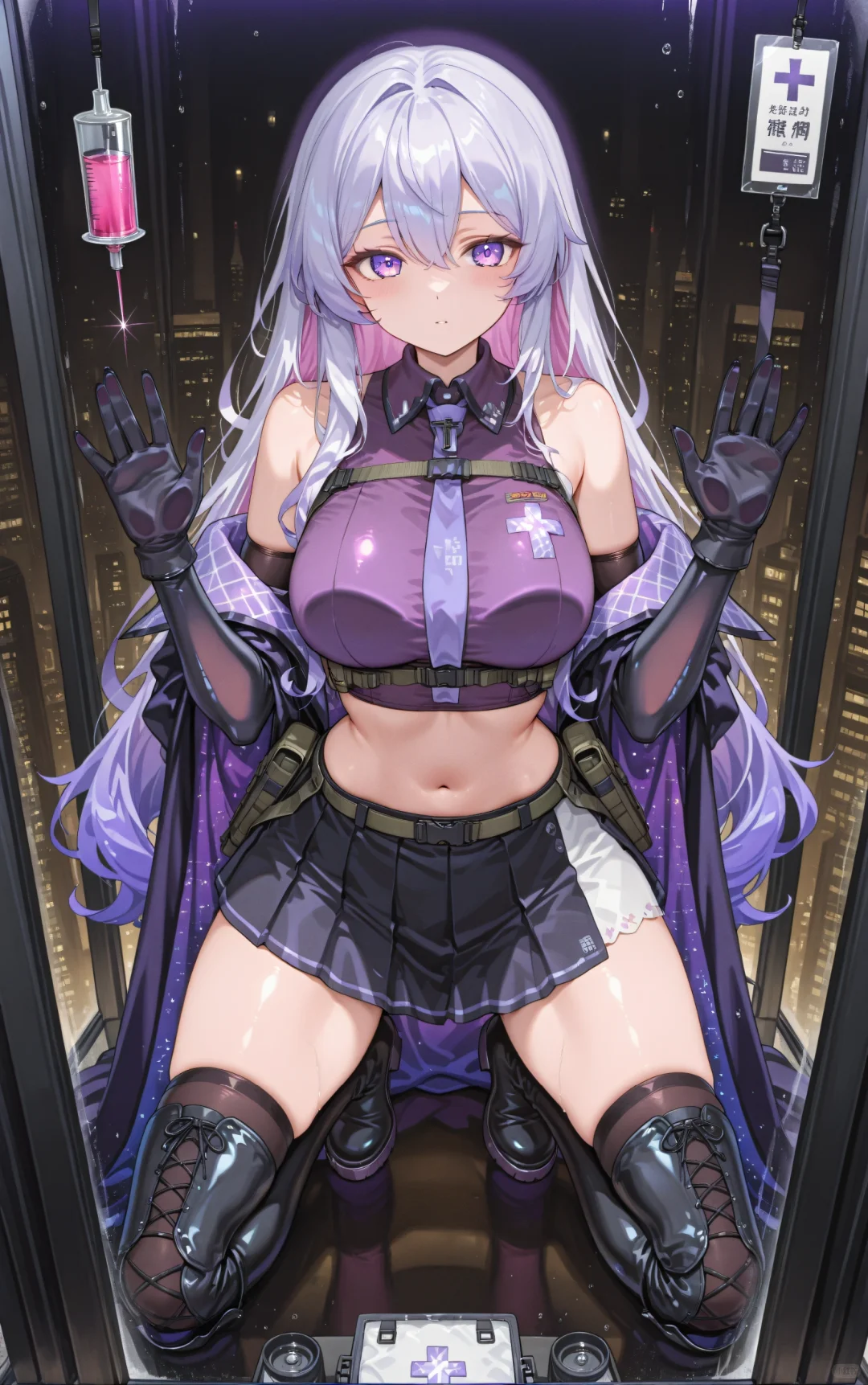 紫色美少女