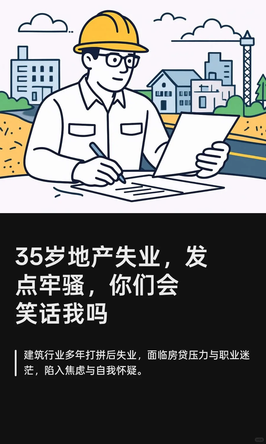 35岁地产失业，发点牢骚，你们会笑话我吗