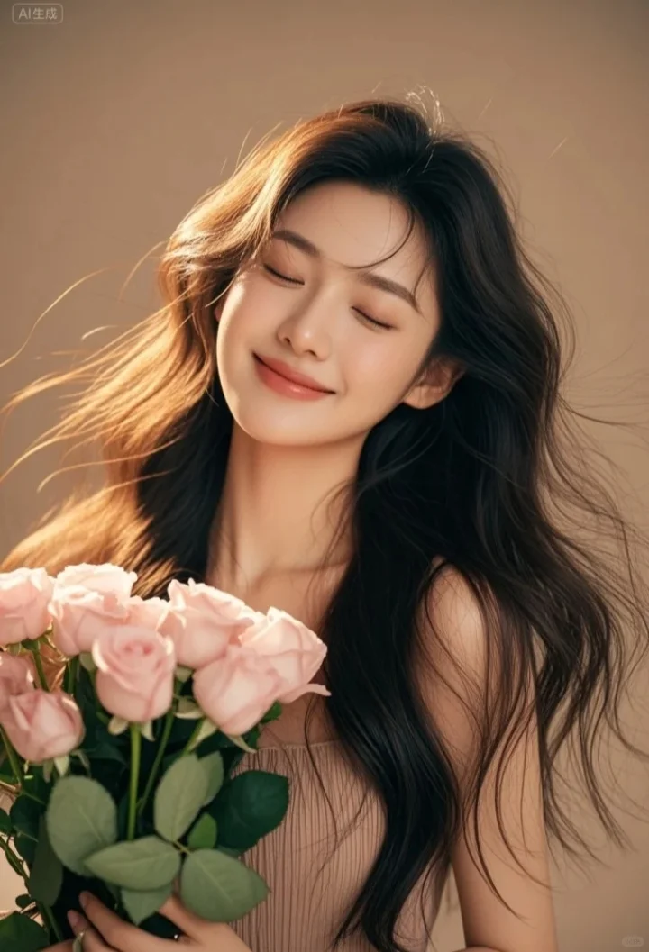 她的美是温柔的，如玫瑰🌹这组太温柔了吧