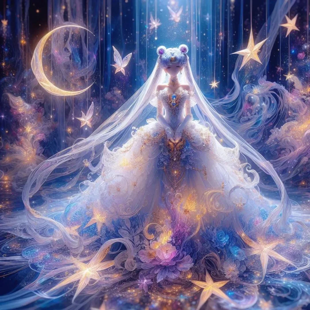 月光下的美少女｜唯美浪漫头像