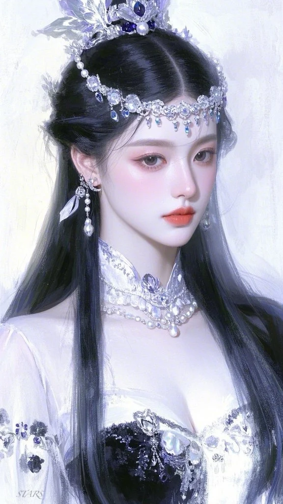🤍 清冷感美人｜氛围感插画