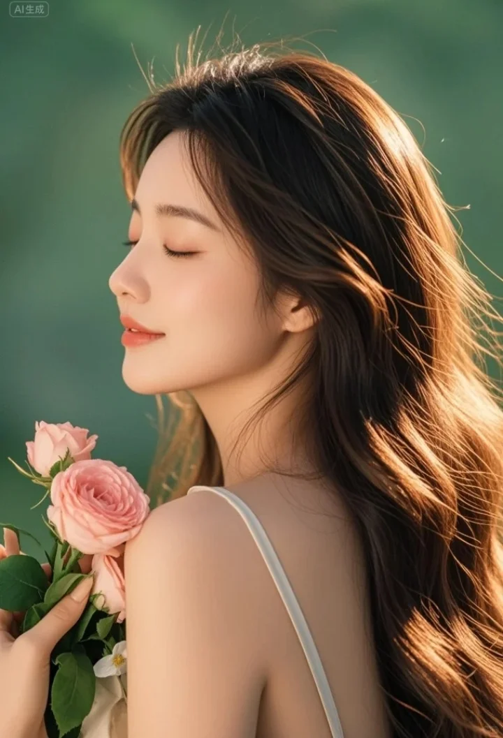 她的美是温柔的，如玫瑰🌹这组太温柔了吧