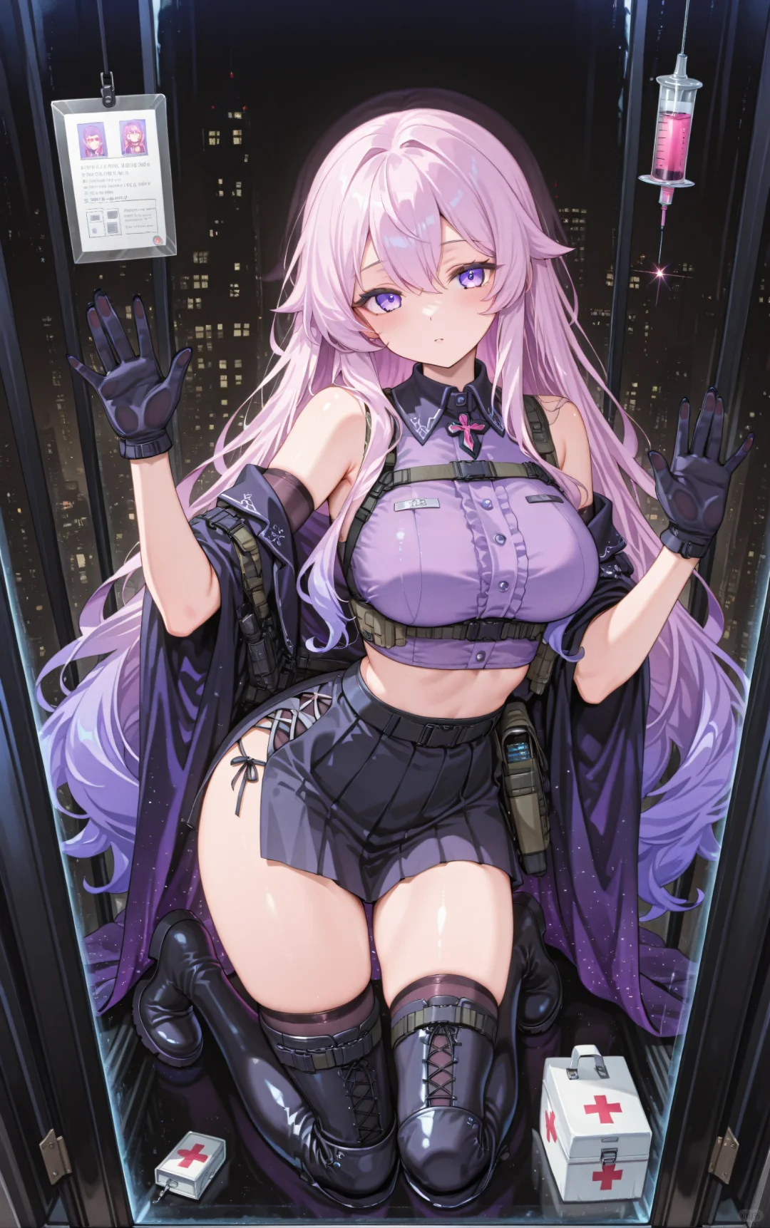 紫色美少女
