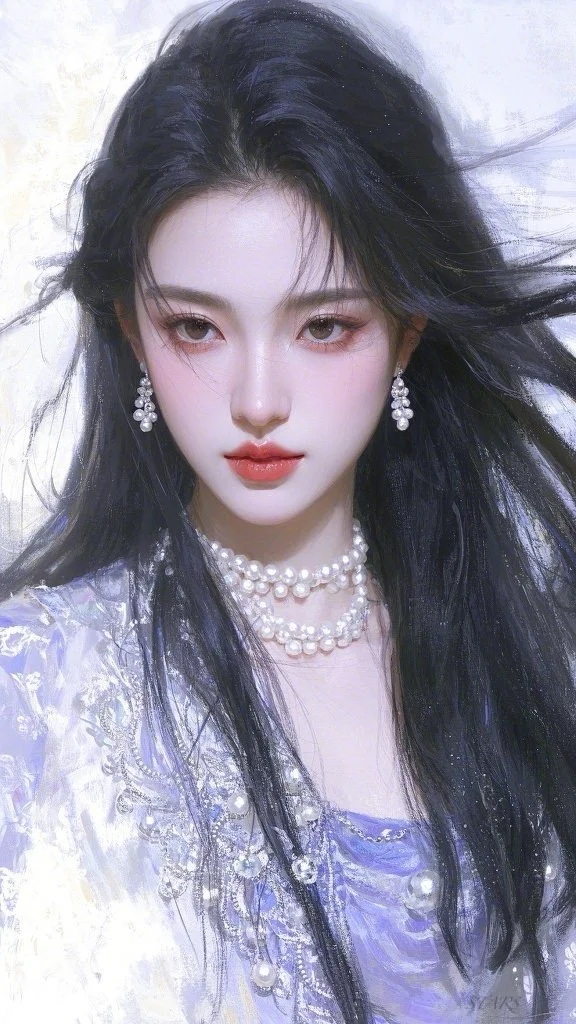 🤍 清冷感美人｜氛围感插画