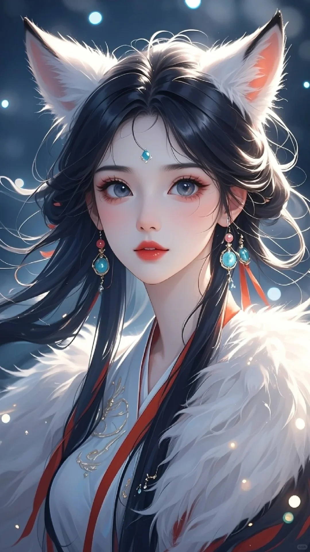 媚眼如丝含幻意，朱唇似火蕴情痴