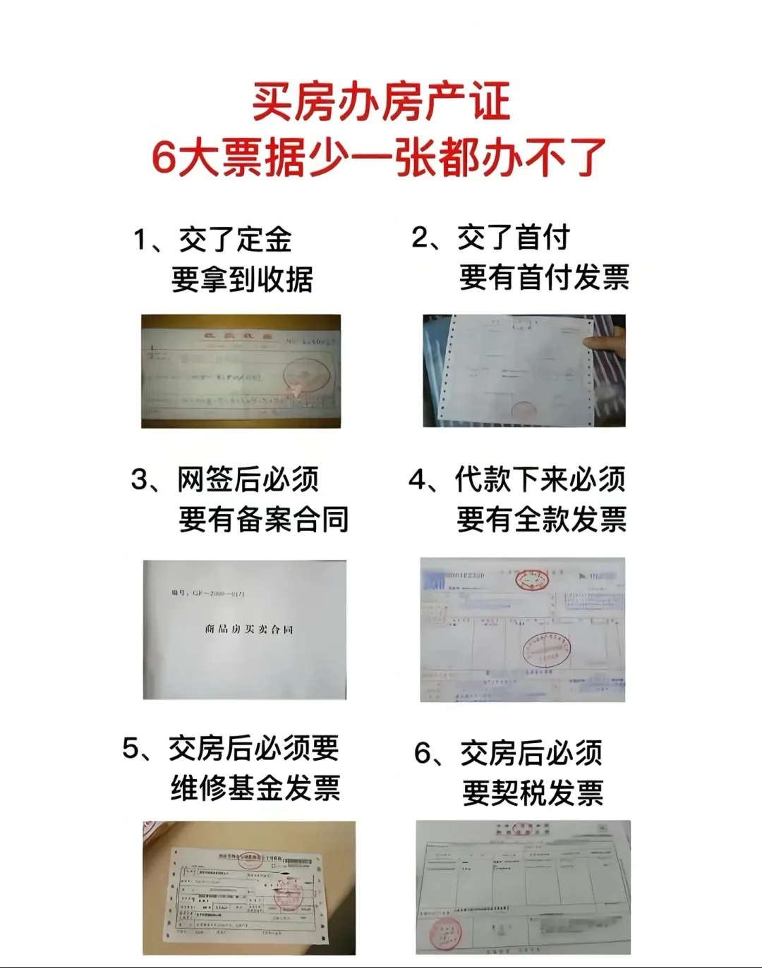 一手房购房全流程+买房六大票据，全网最细！