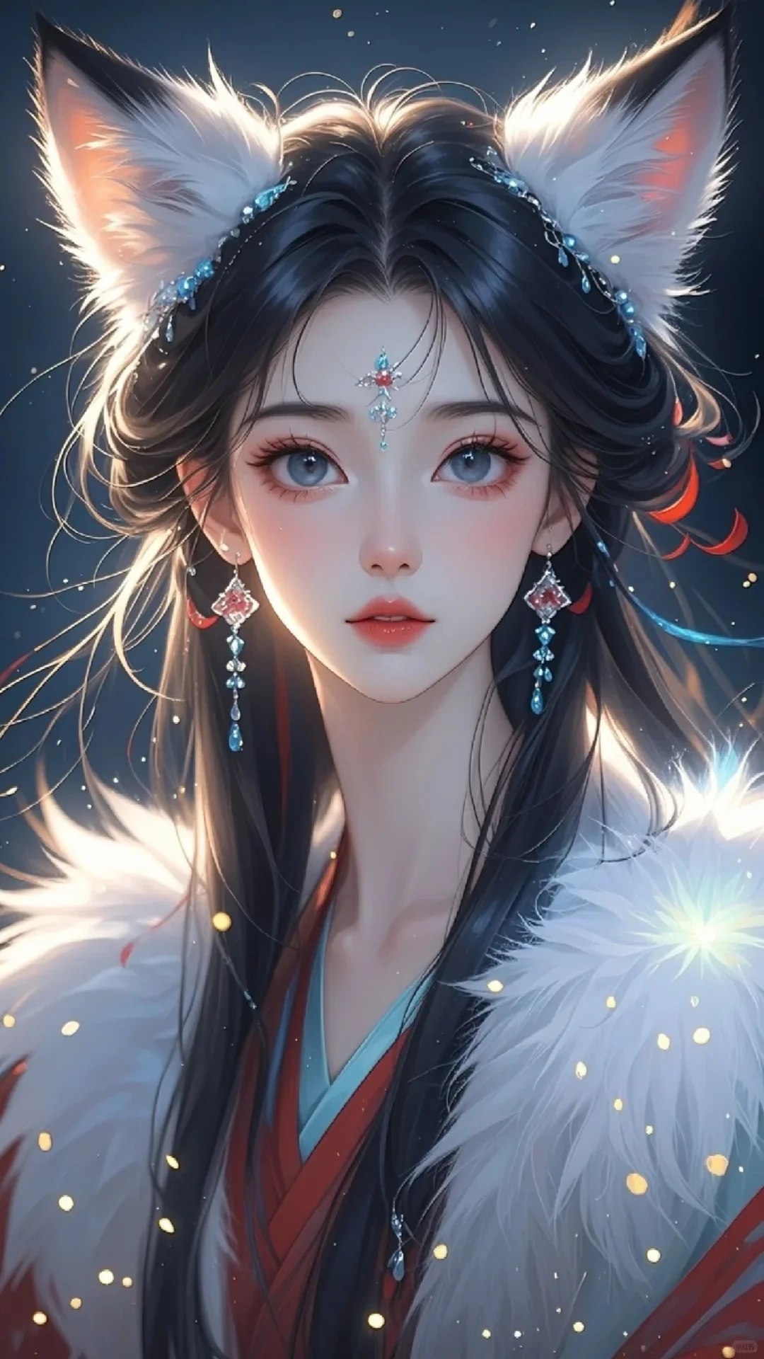 媚眼如丝含幻意，朱唇似火蕴情痴