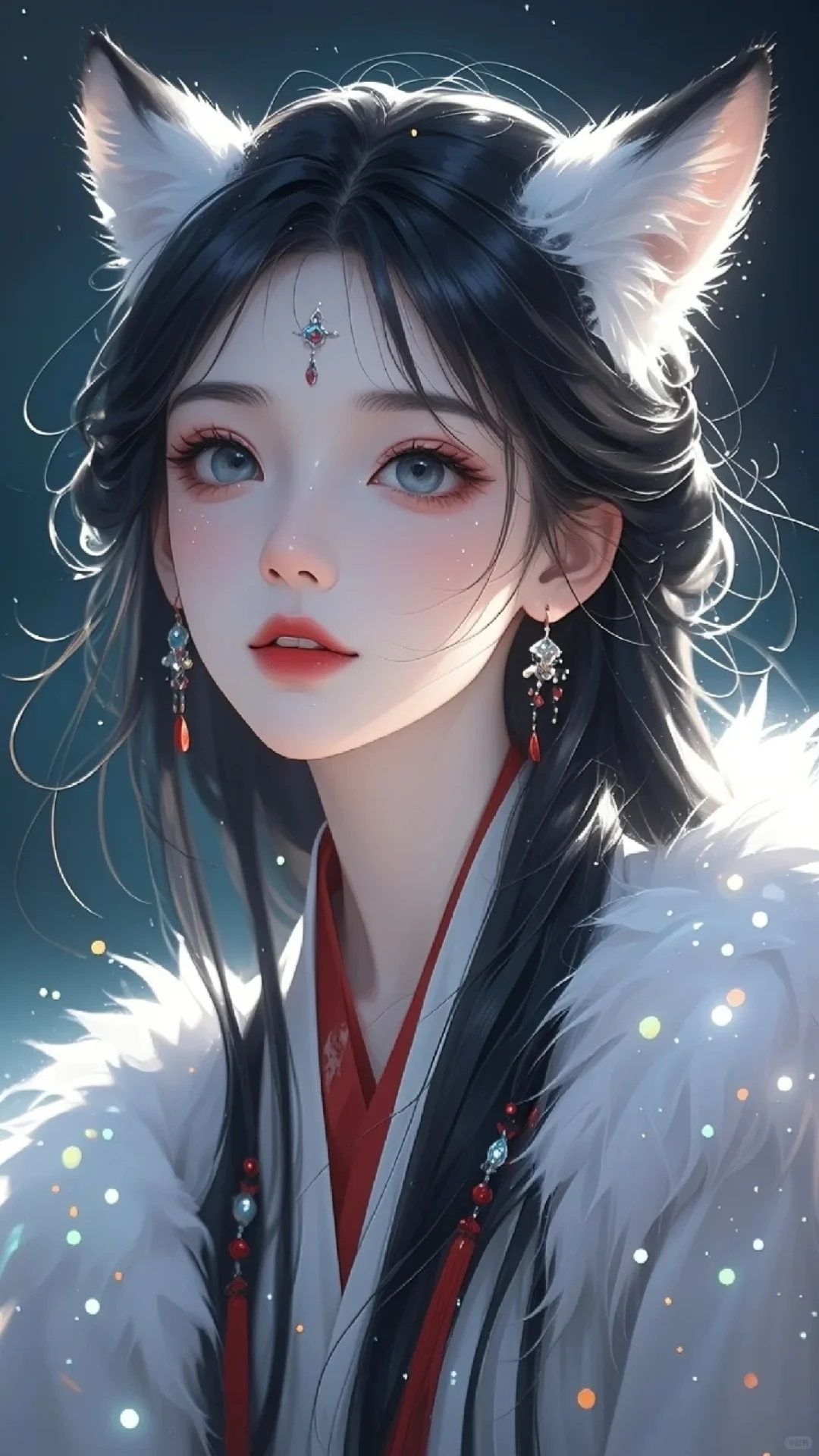 媚眼如丝含幻意，朱唇似火蕴情痴