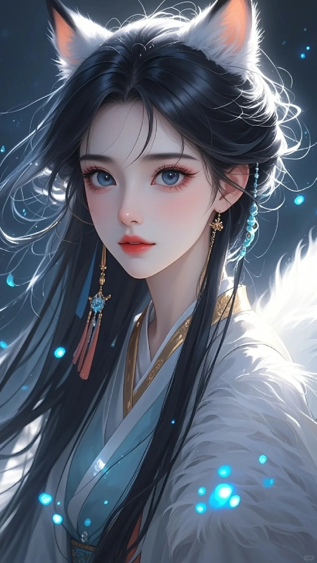 媚眼如丝含幻意，朱唇似火蕴情痴