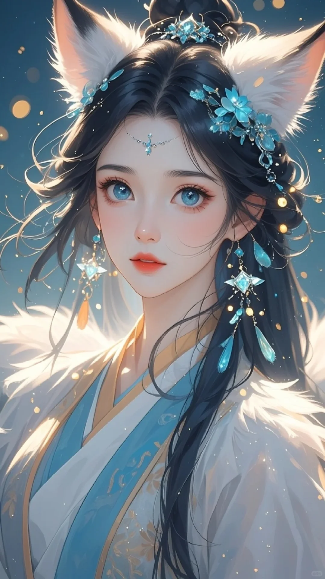 媚眼如丝含幻意，朱唇似火蕴情痴
