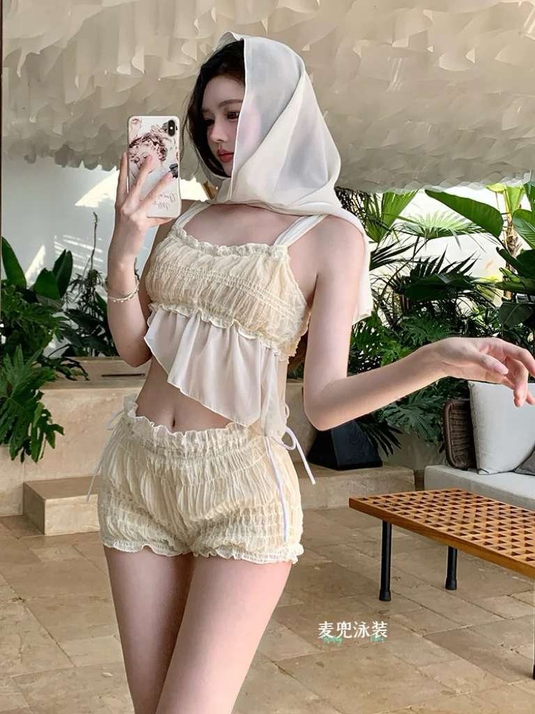 女神范少女高级感度假⛱️泳衣甜欲显瘦比基尼
