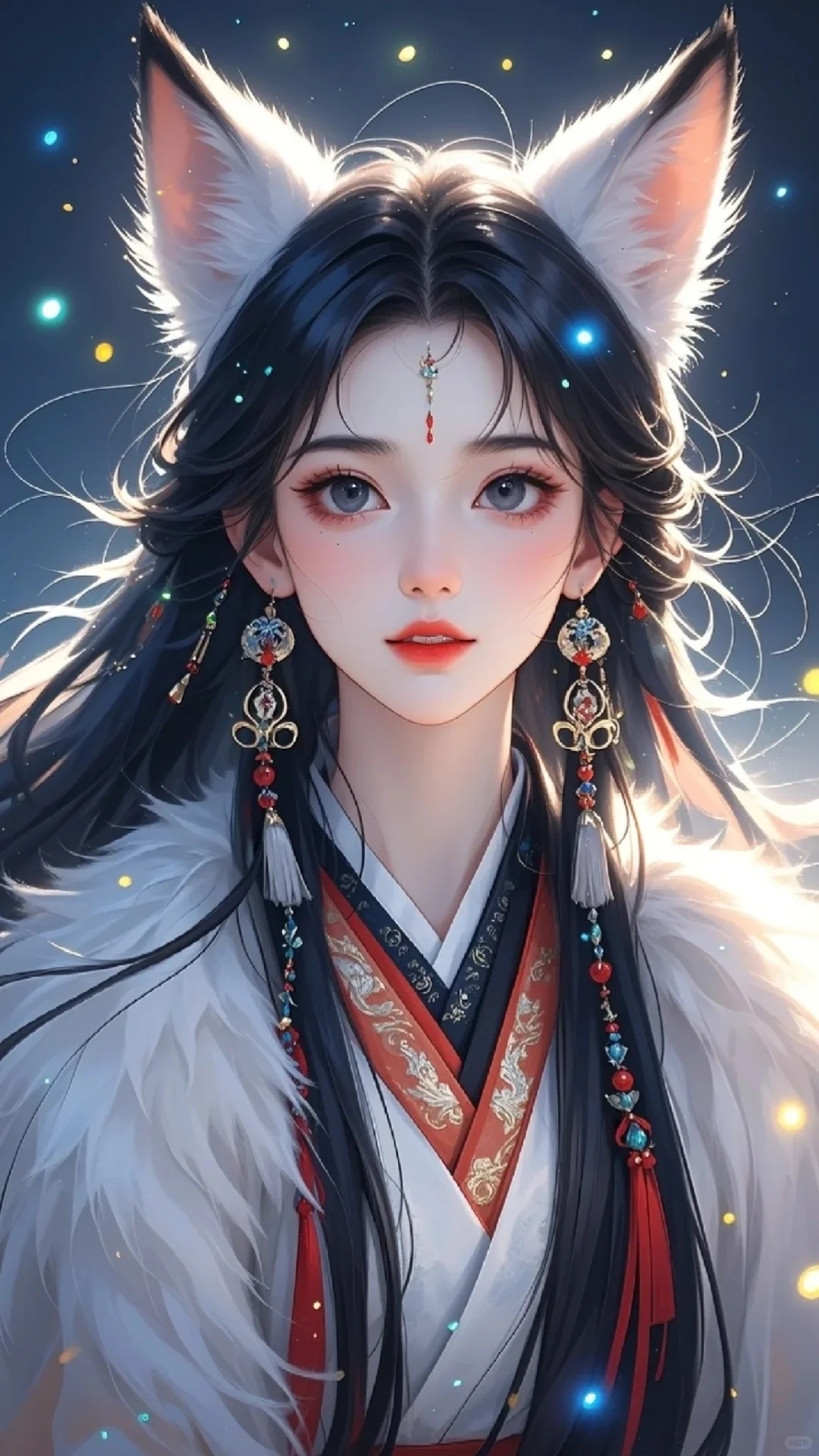 媚眼如丝含幻意，朱唇似火蕴情痴