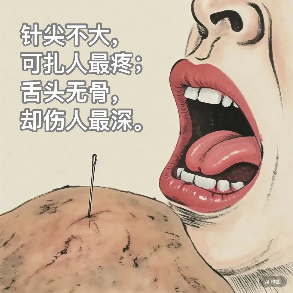 针尖微末，入骨髓；舌软无骨，锋如剑