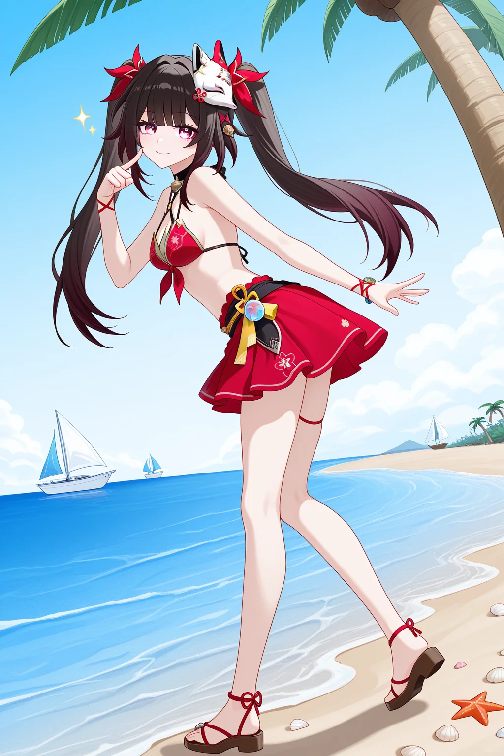 【花火の夏日暴击💥】海边少女壁纸免费领