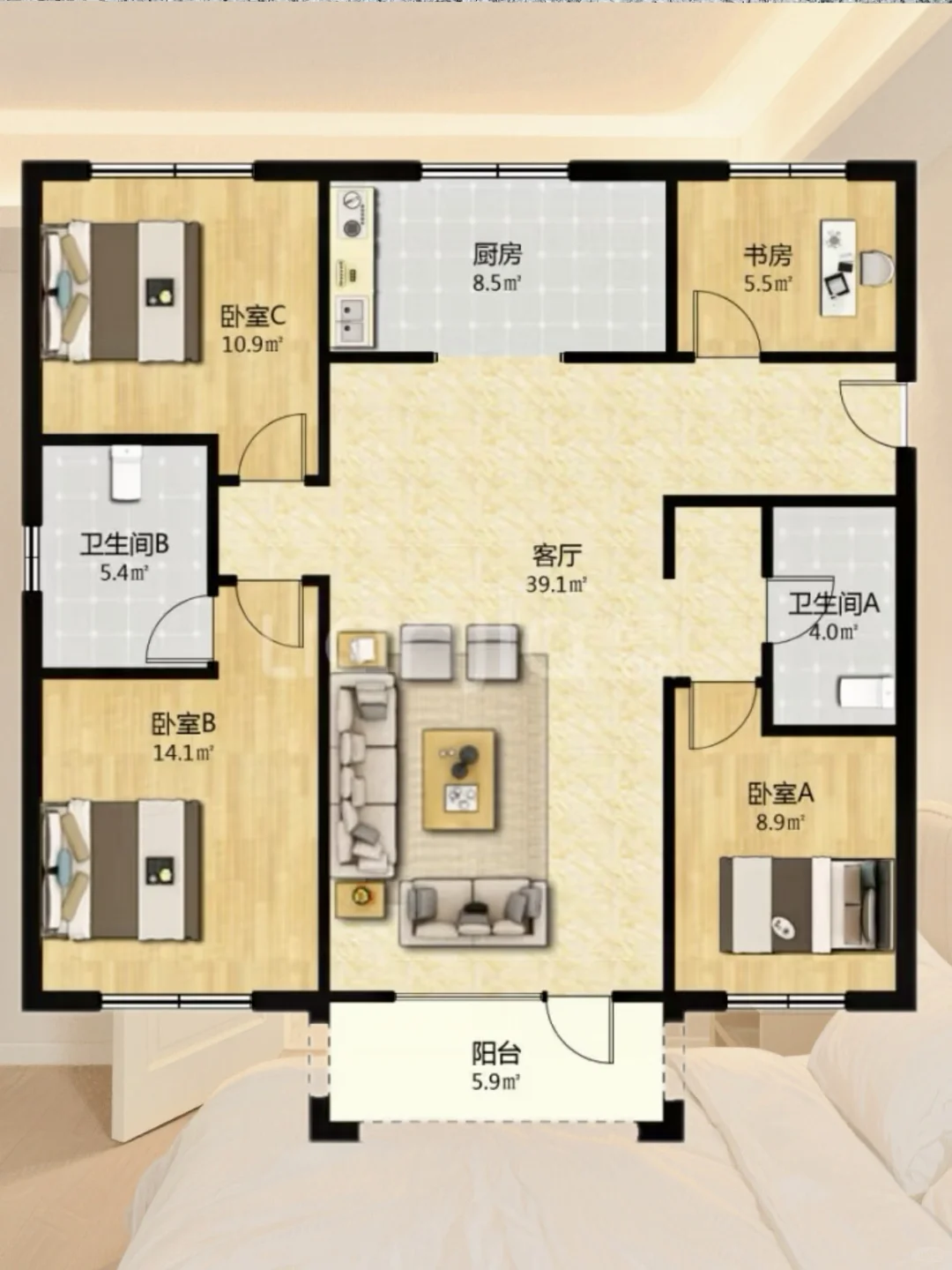 虽然不算“紫气东来”户型🏠