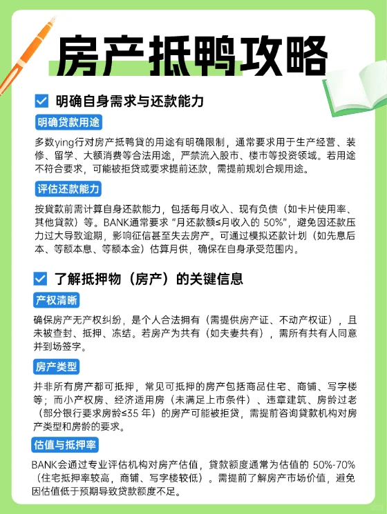 去银行申请房产抵押，前期需要注意些什么？