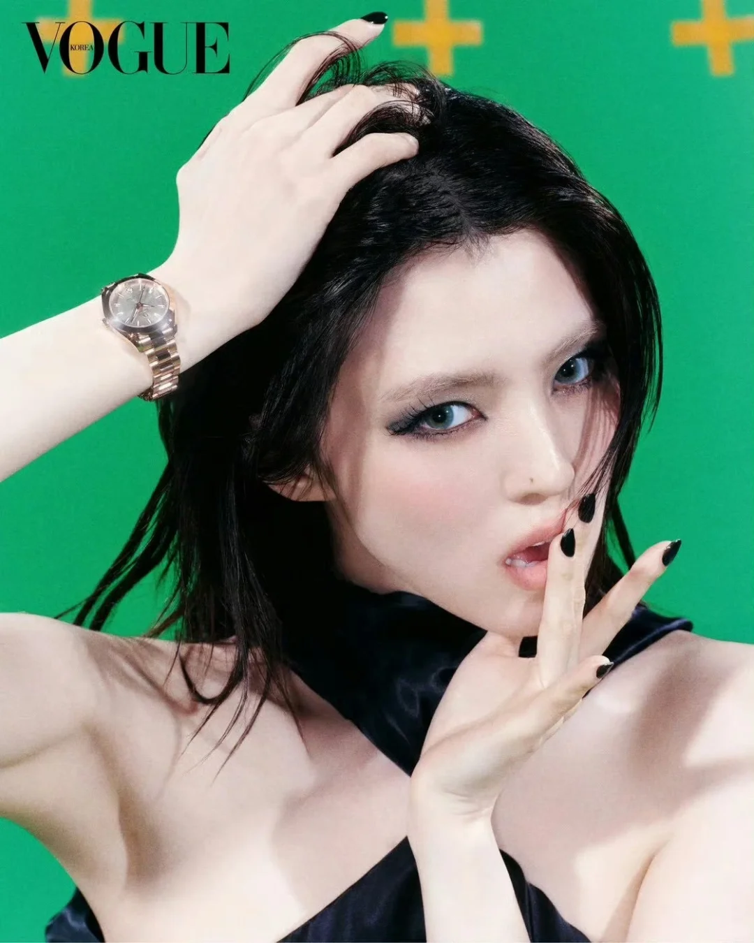 韩素希湿发烟熏造型 魅惑冷艳女郎！