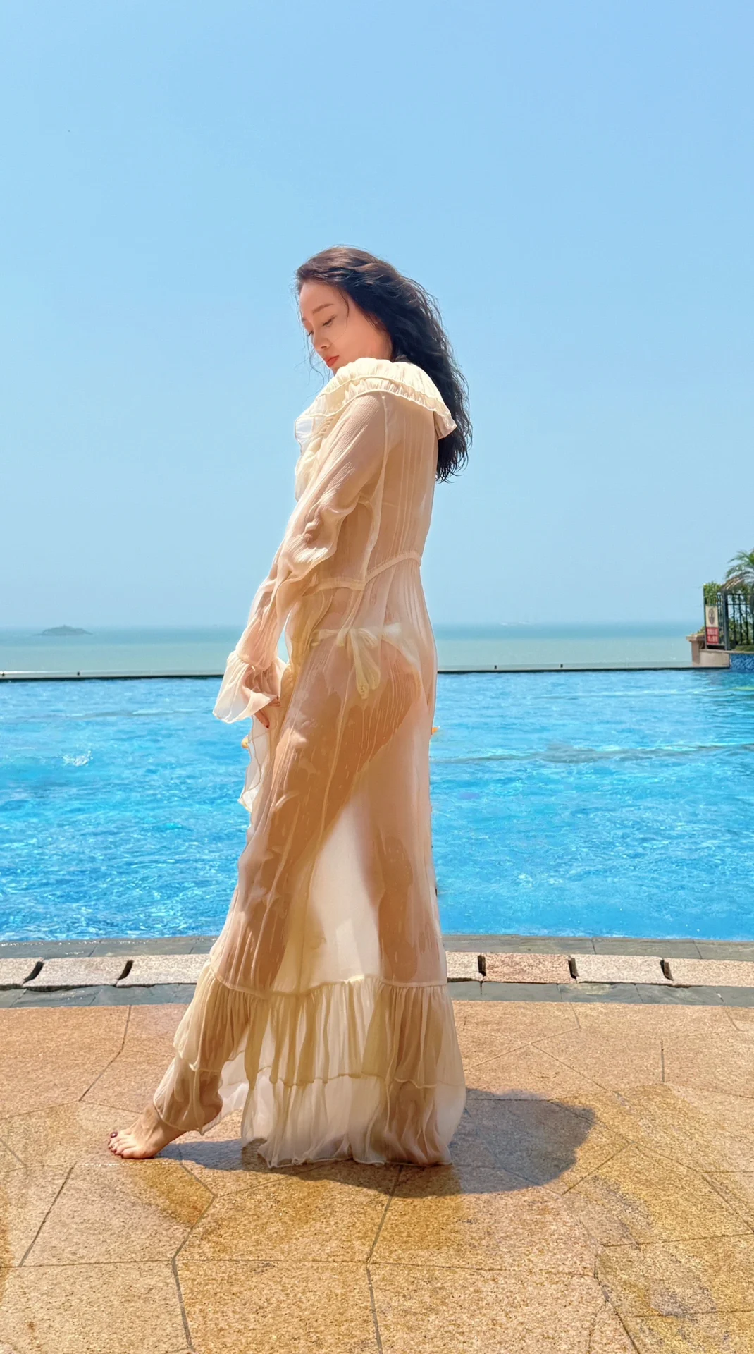 海岛上终于穿了老公心心念念的比基尼👙