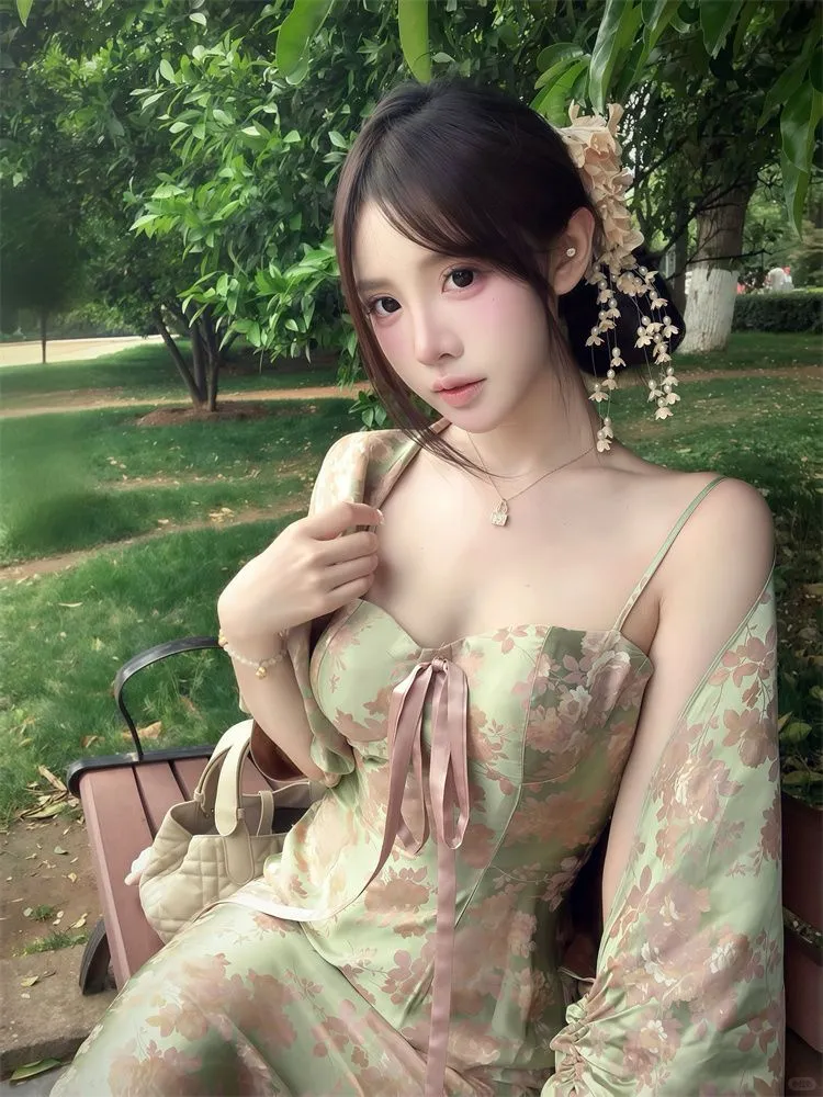 好美啊，复古旗袍裙