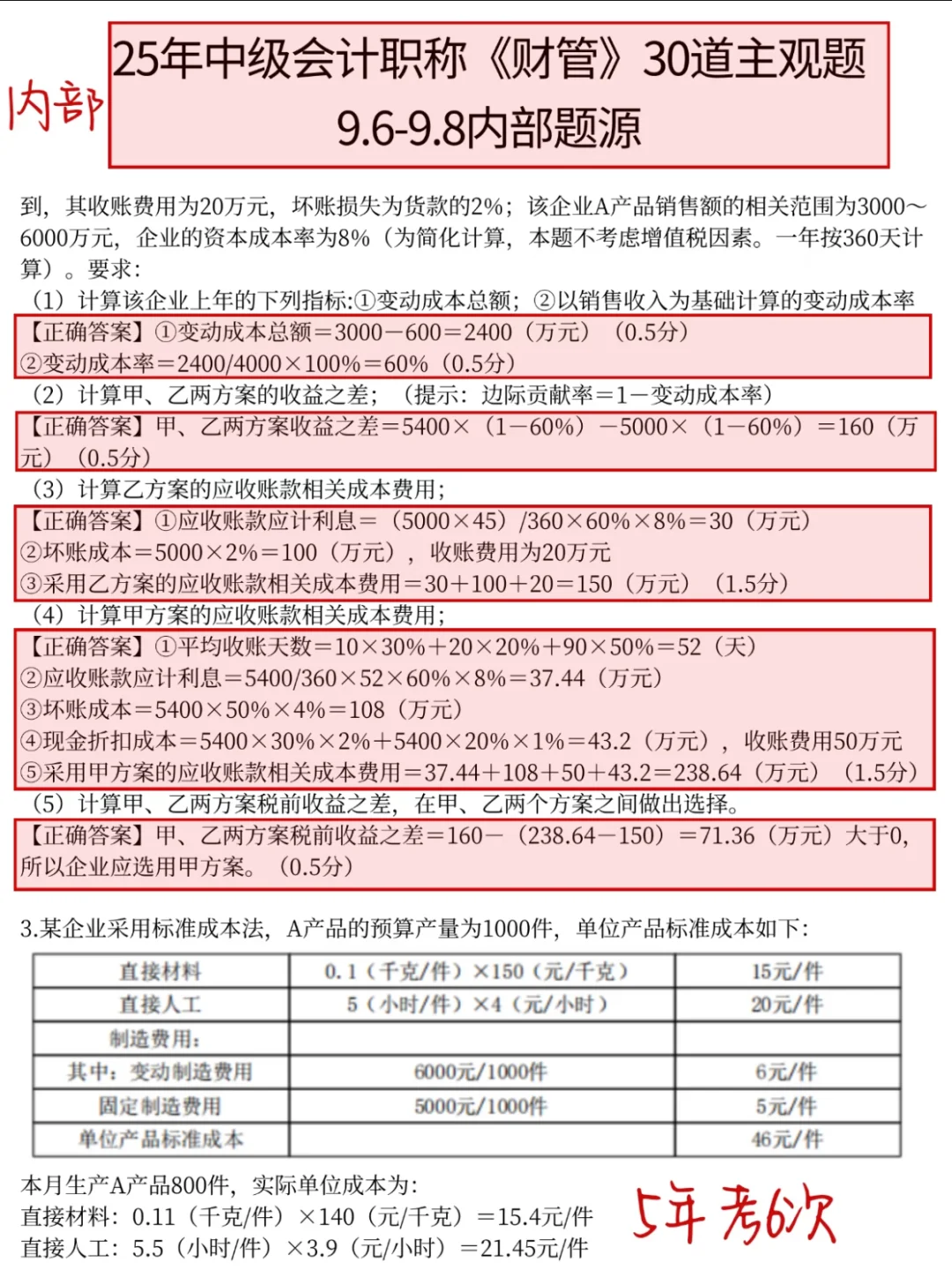 中级会计综合题速看❗️