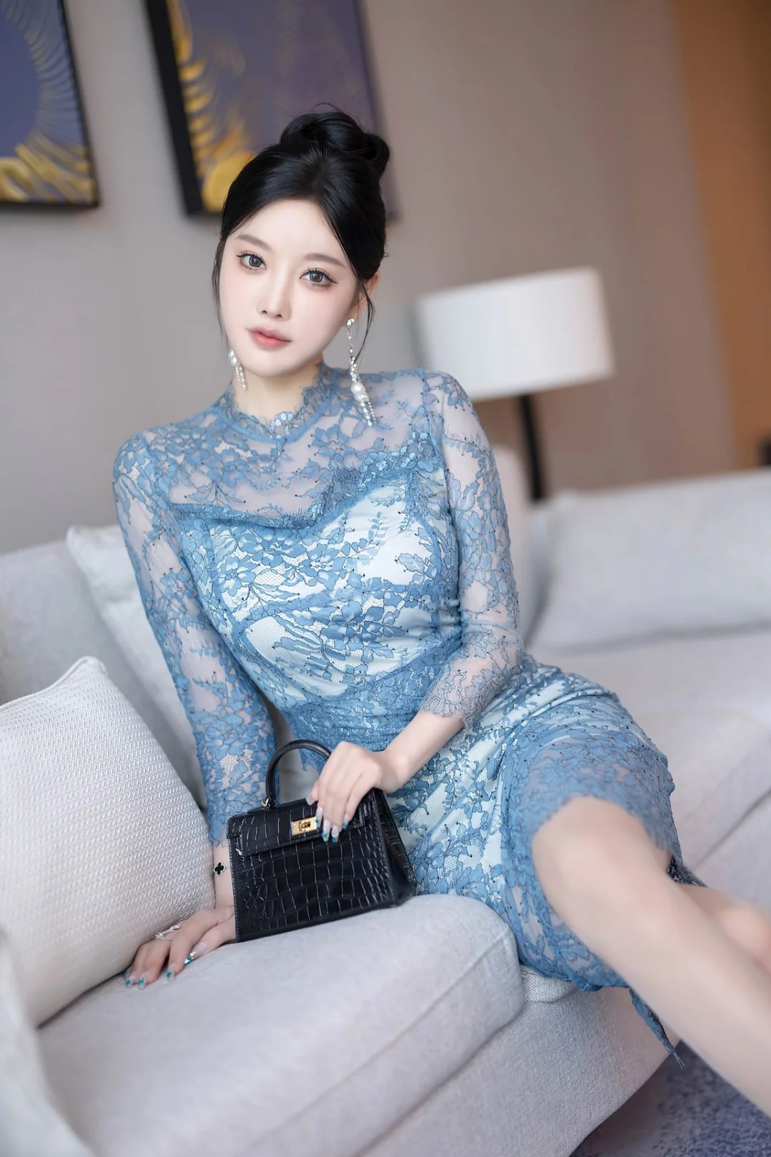 杨晨晨🫧蓝色旗袍 [尤物]