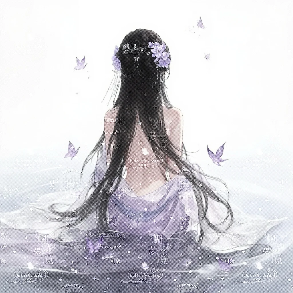 紫蝴蝶古风背影女头