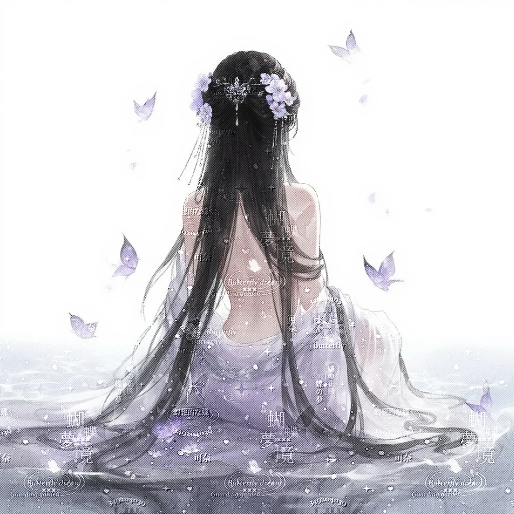 紫蝴蝶古风背影女头