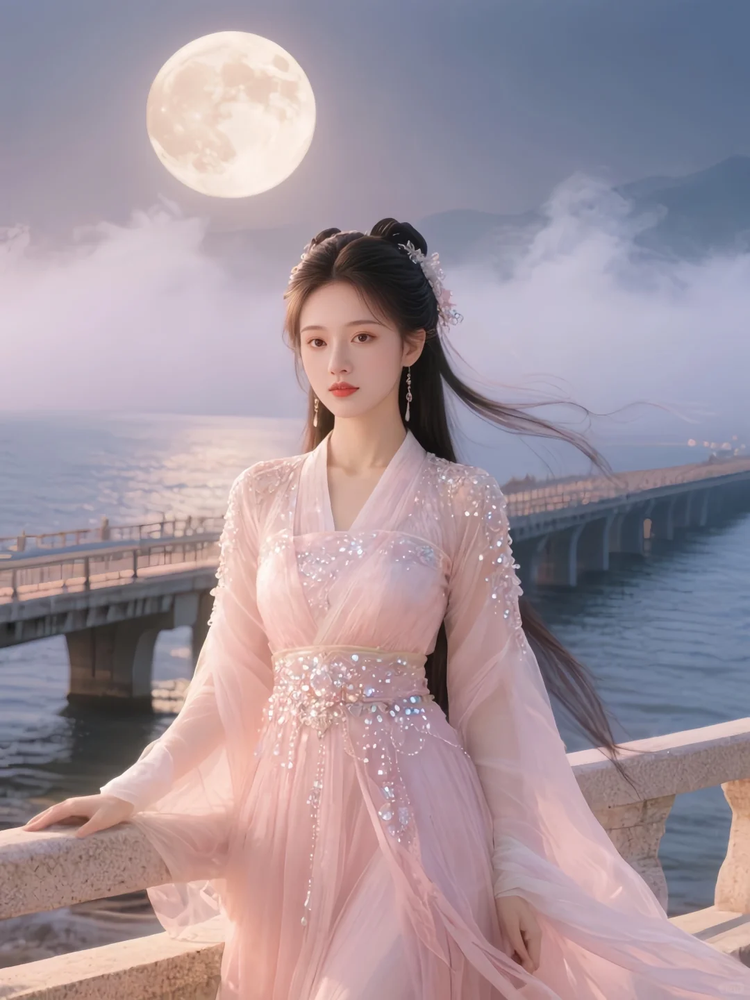 🌙【跨海仙影】月下梦幻国风，仙气飘飘的琉璃