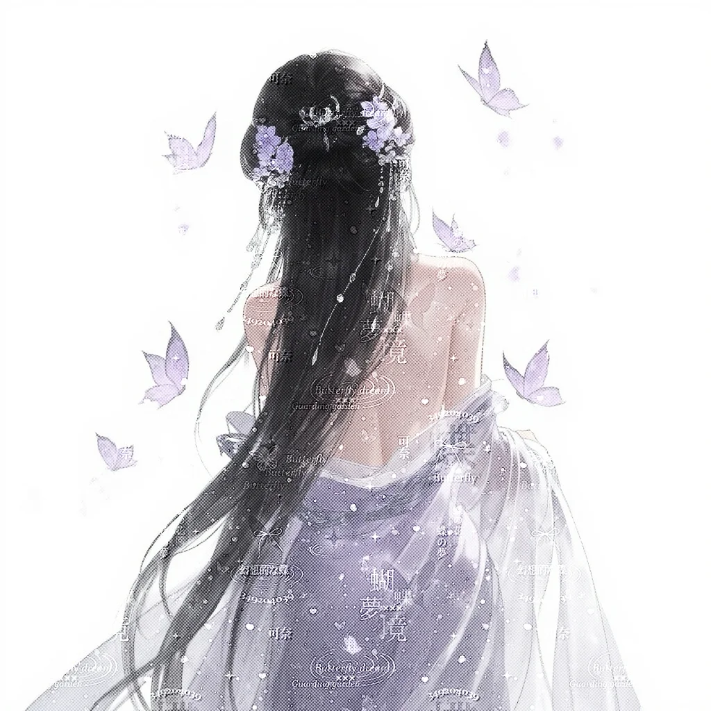 紫蝴蝶古风背影女头