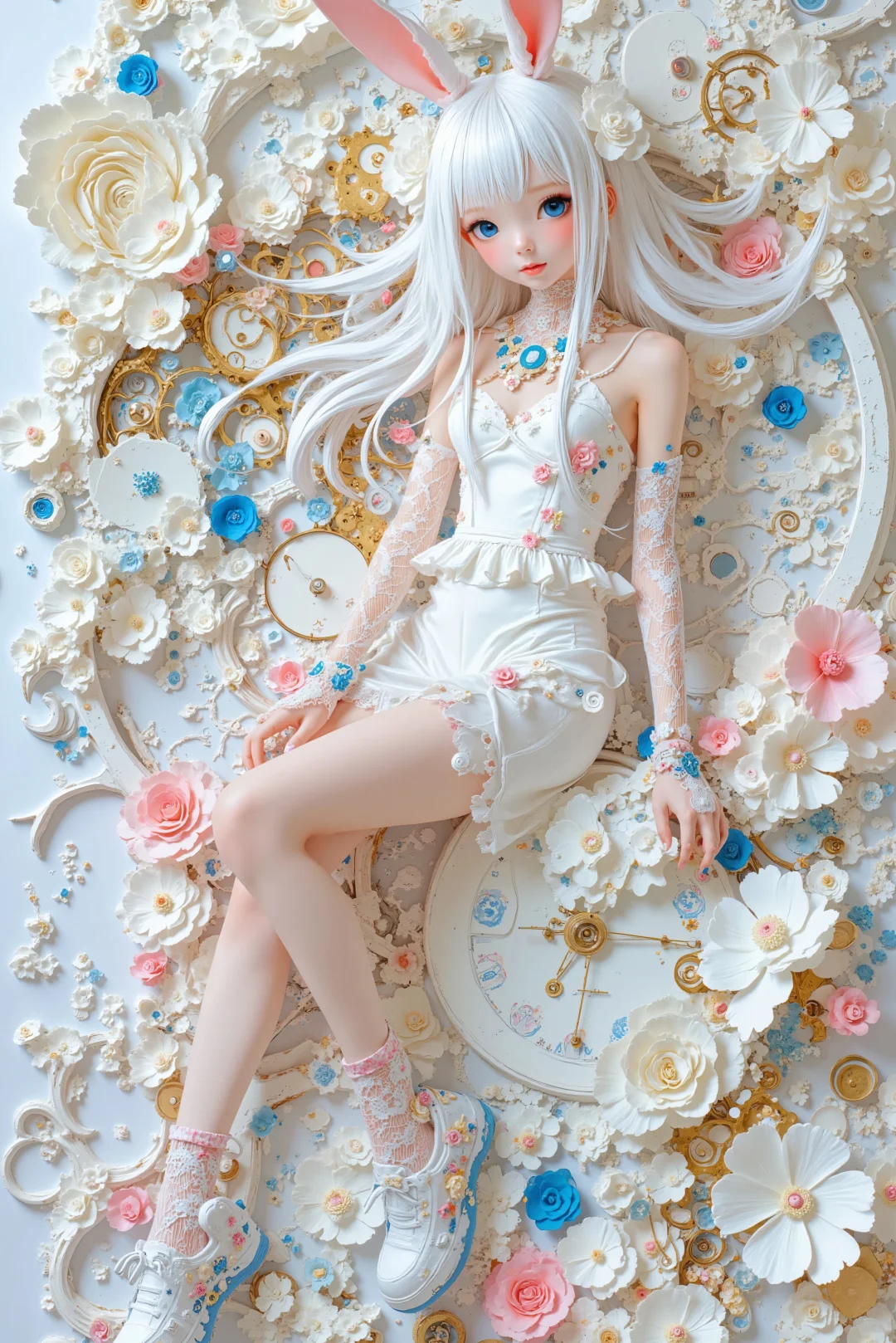 夏日少女与花花的唯美壁纸欣赏