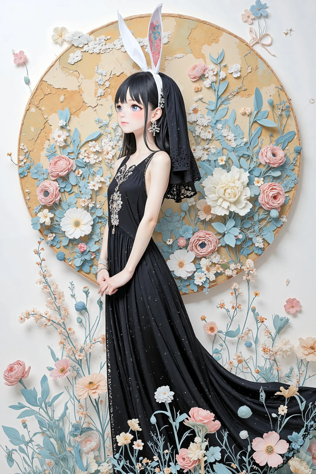 夏日少女与花花的唯美壁纸欣赏