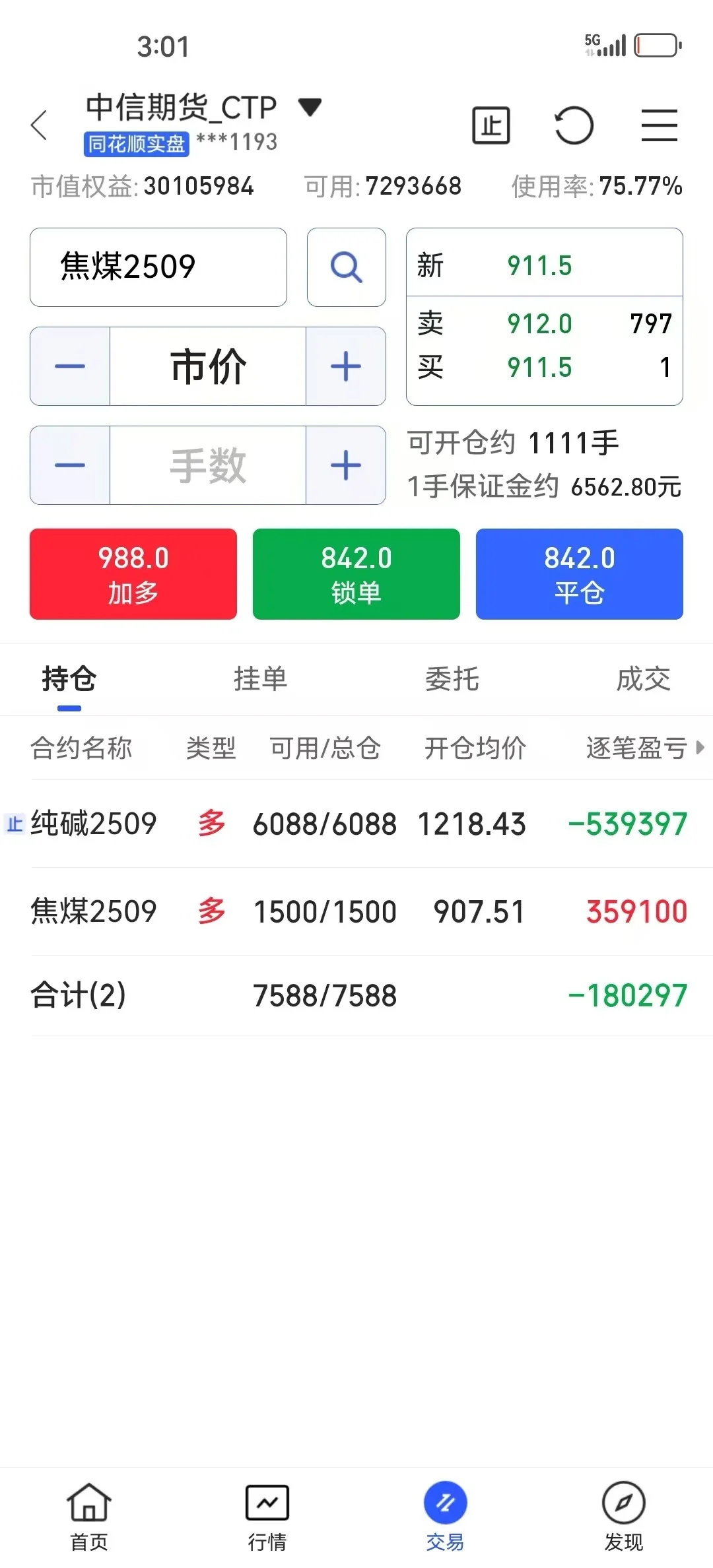 实盘记录。。（7/15）