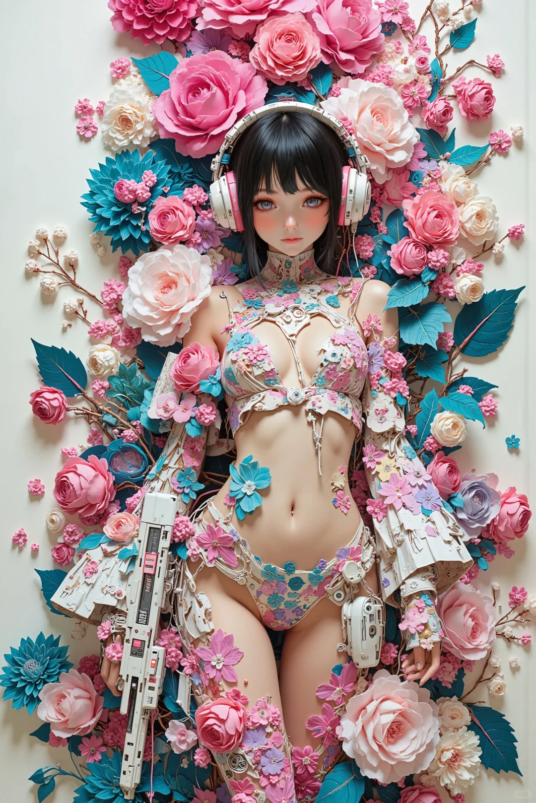 夏日少女与花花的唯美壁纸欣赏