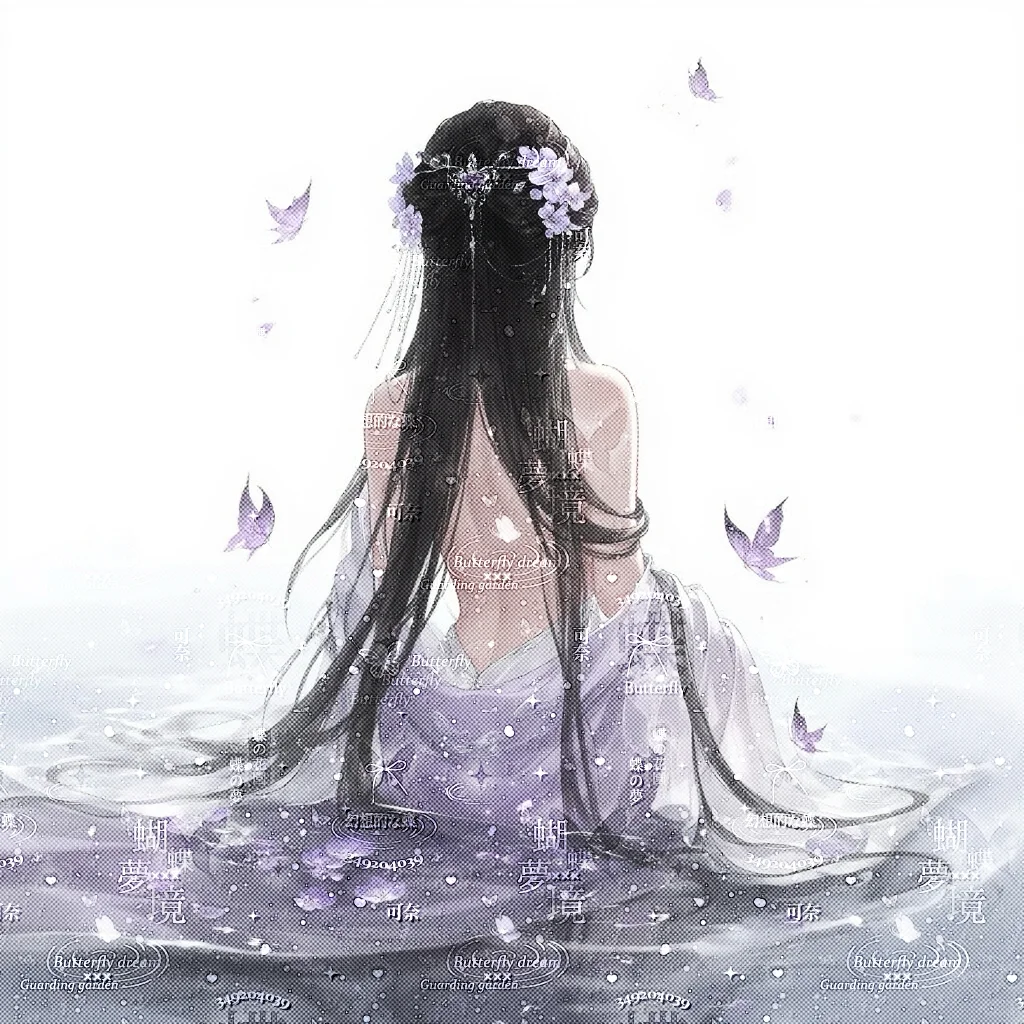 紫蝴蝶古风背影女头