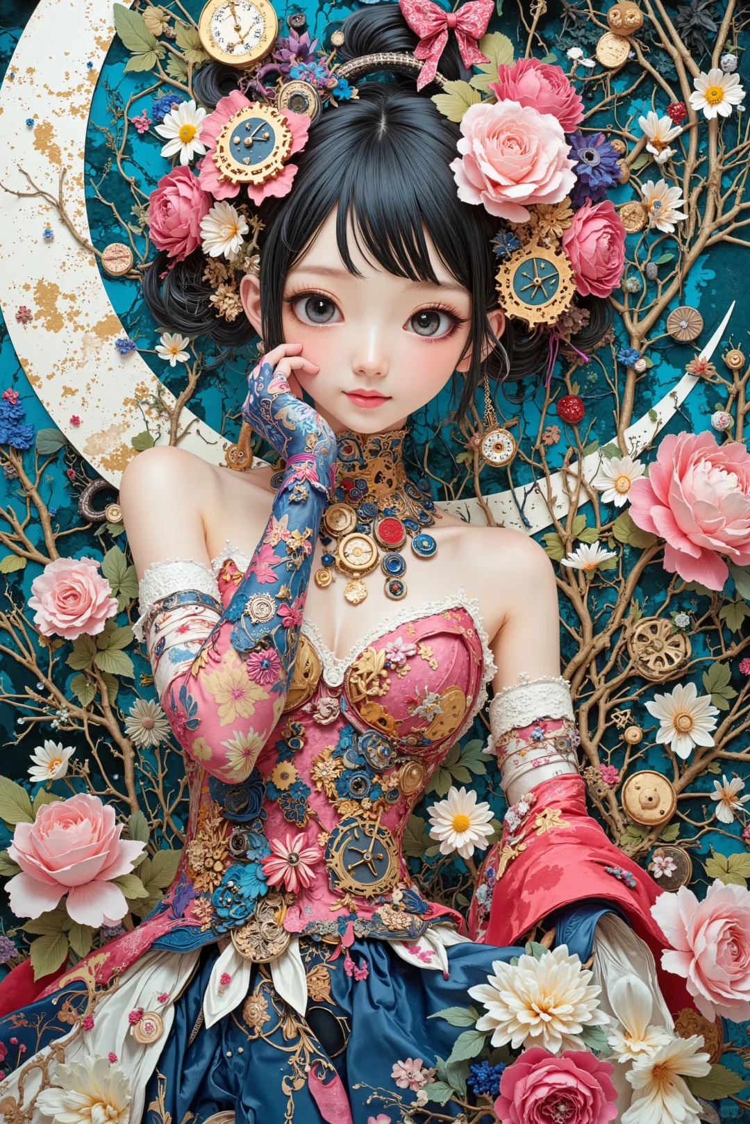 夏日少女与花花的唯美壁纸欣赏