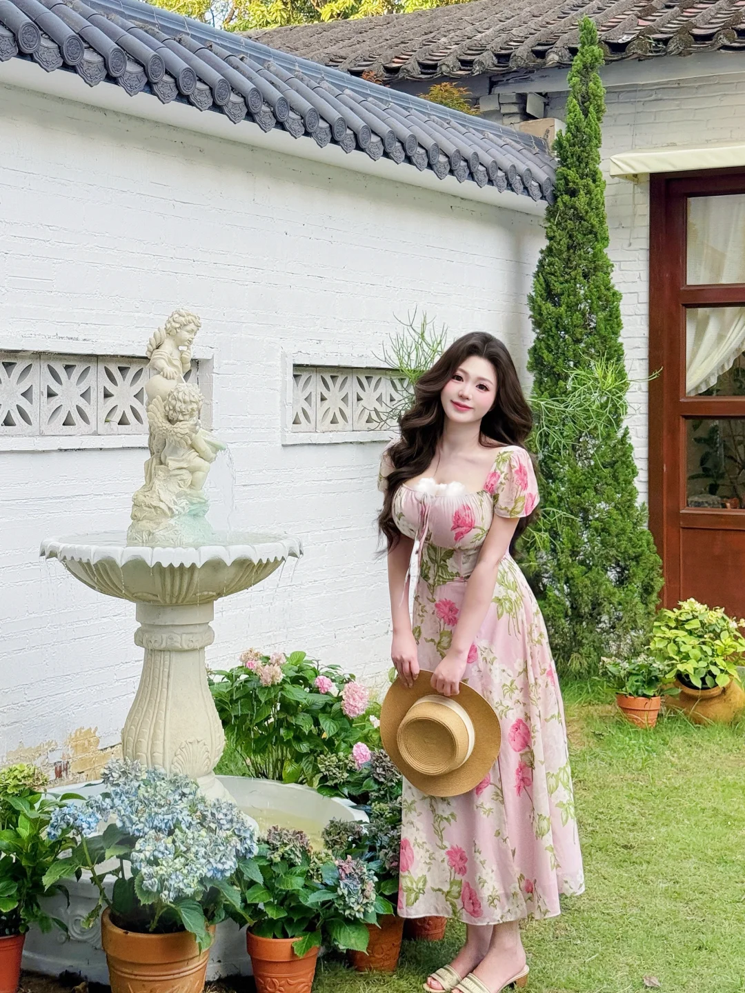 肉肉女生温柔法式连衣裙⛲️丰腴油画少女感👒