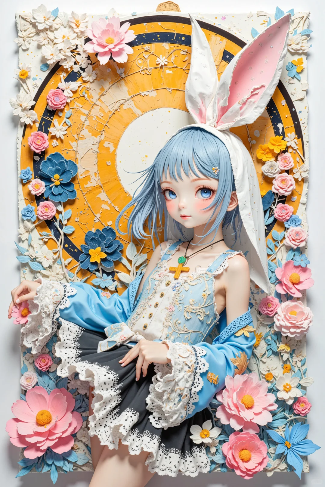 夏日少女与花花的唯美壁纸欣赏