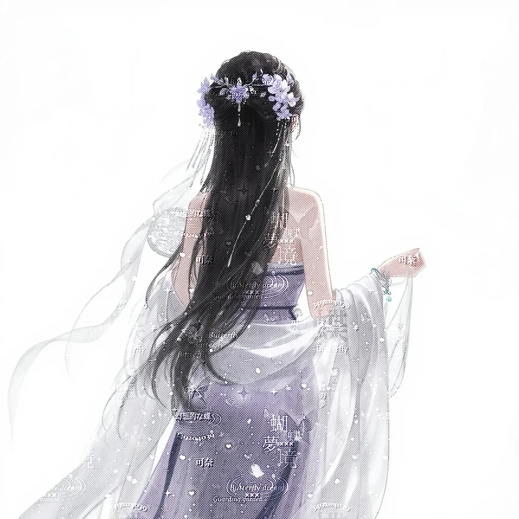 紫蝴蝶古风背影女头