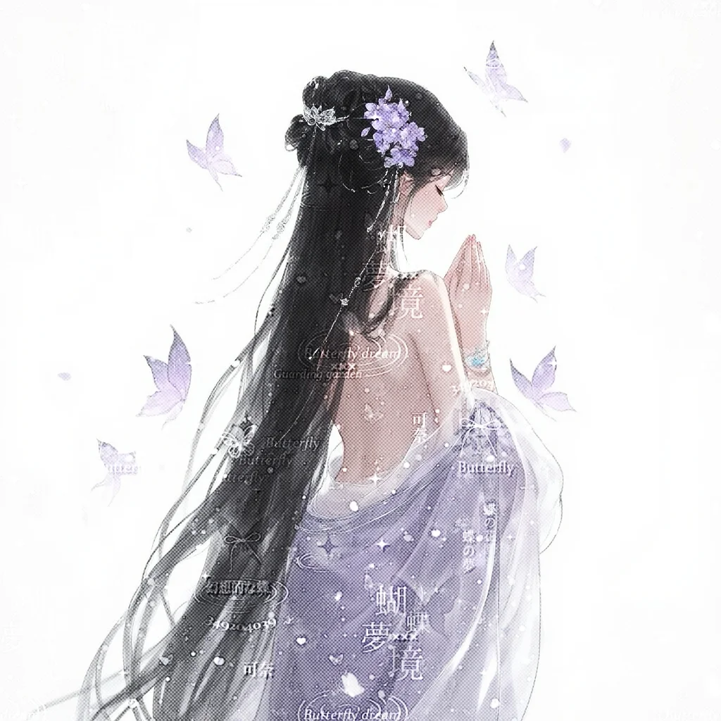 紫蝴蝶古风背影女头