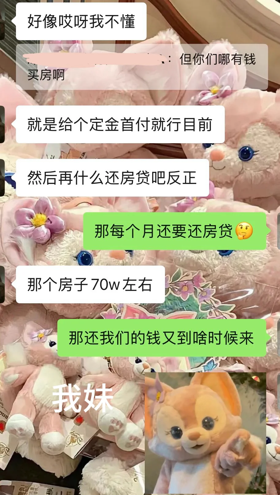 小姨欠我们家300w没qian还