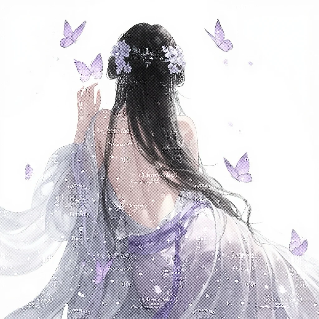 紫蝴蝶古风背影女头