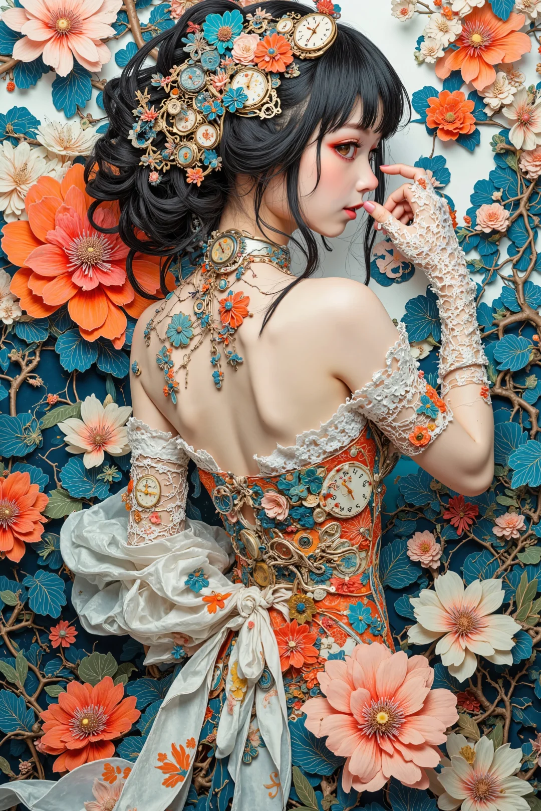 夏日少女与花花的唯美壁纸欣赏