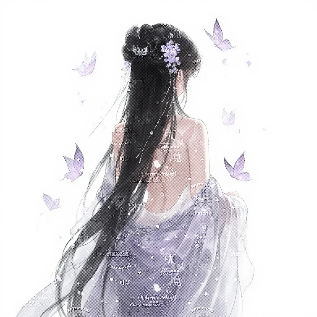 紫蝴蝶古风背影女头